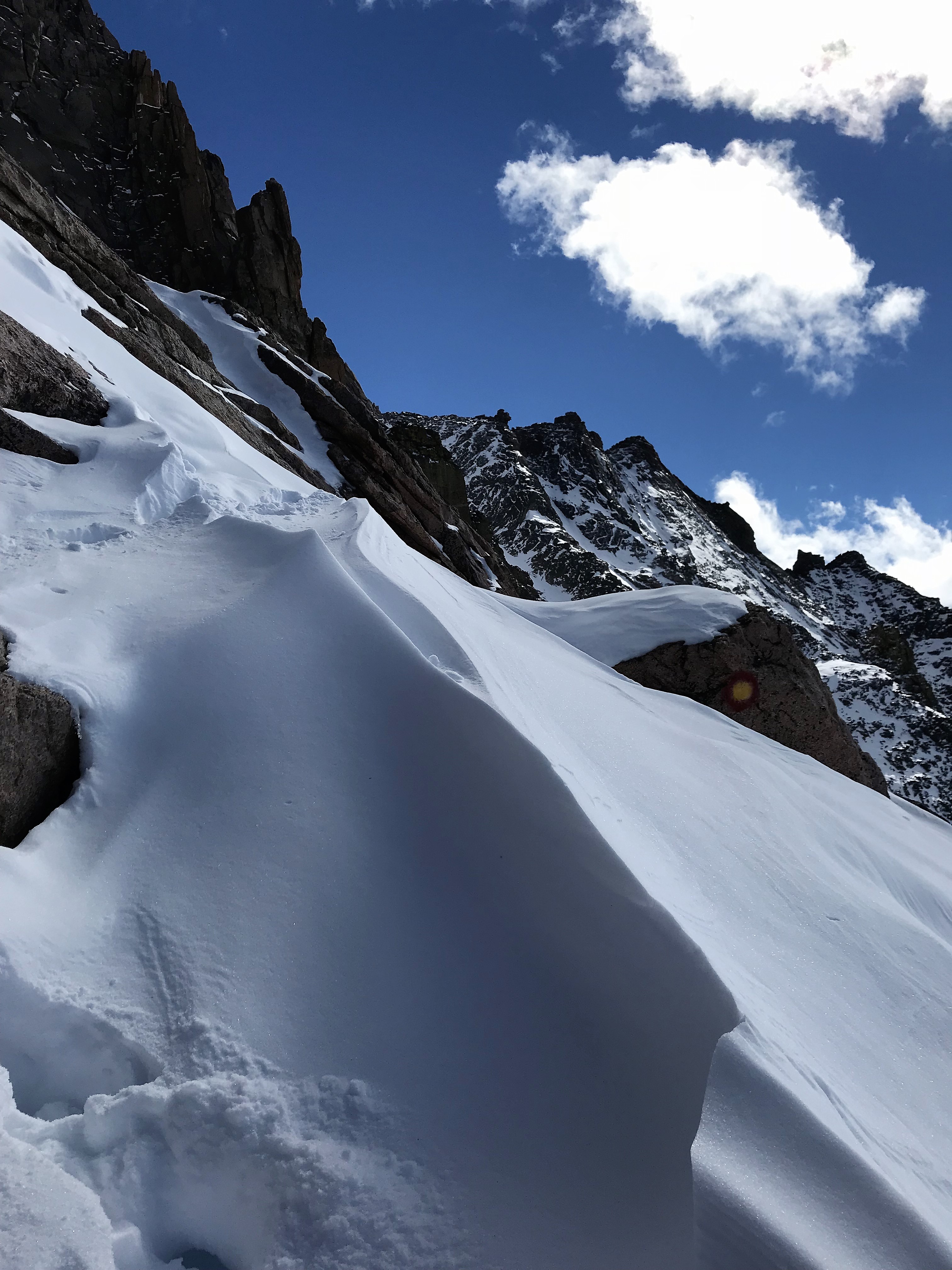 Searchers encountered pockets of chest deep snow along Keyhole Route on October 20.