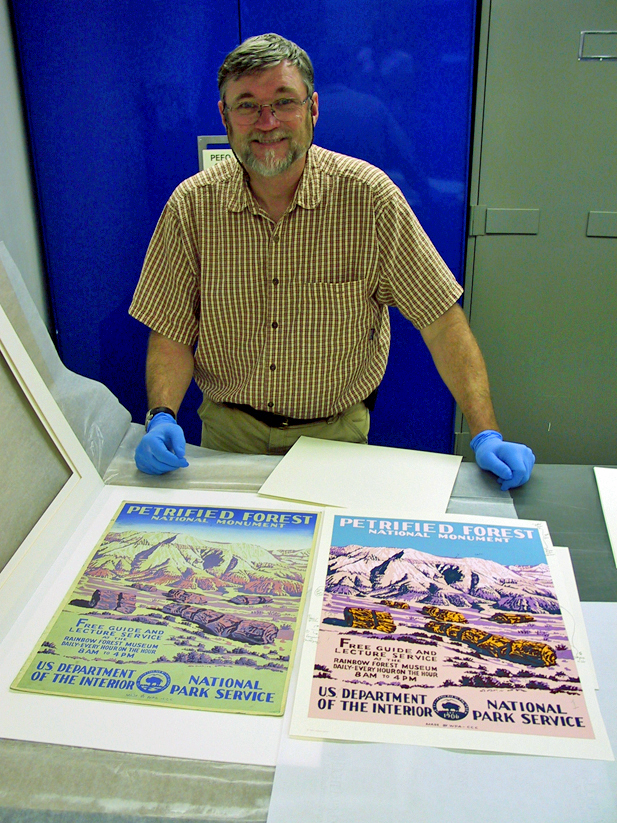 Doug Leen with poster from Petrified Forest National Monument