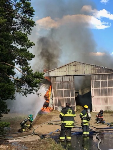 Fire at Glacier Creek Stables Hay Barn