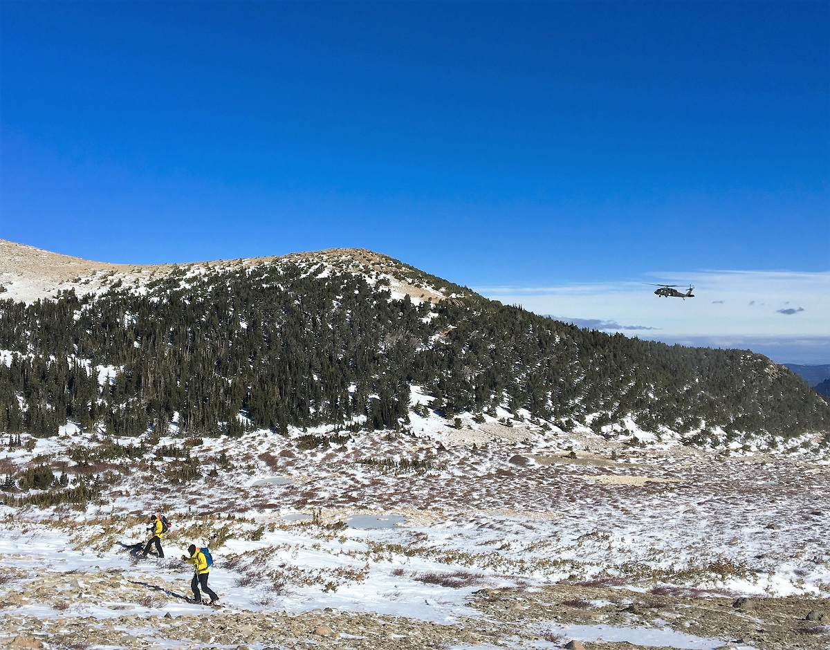 Ground and aerial searchers in Jim's Grove area December 2  Courtesy Rocky Mountain National Park