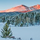 Winter sunrise on the mountains