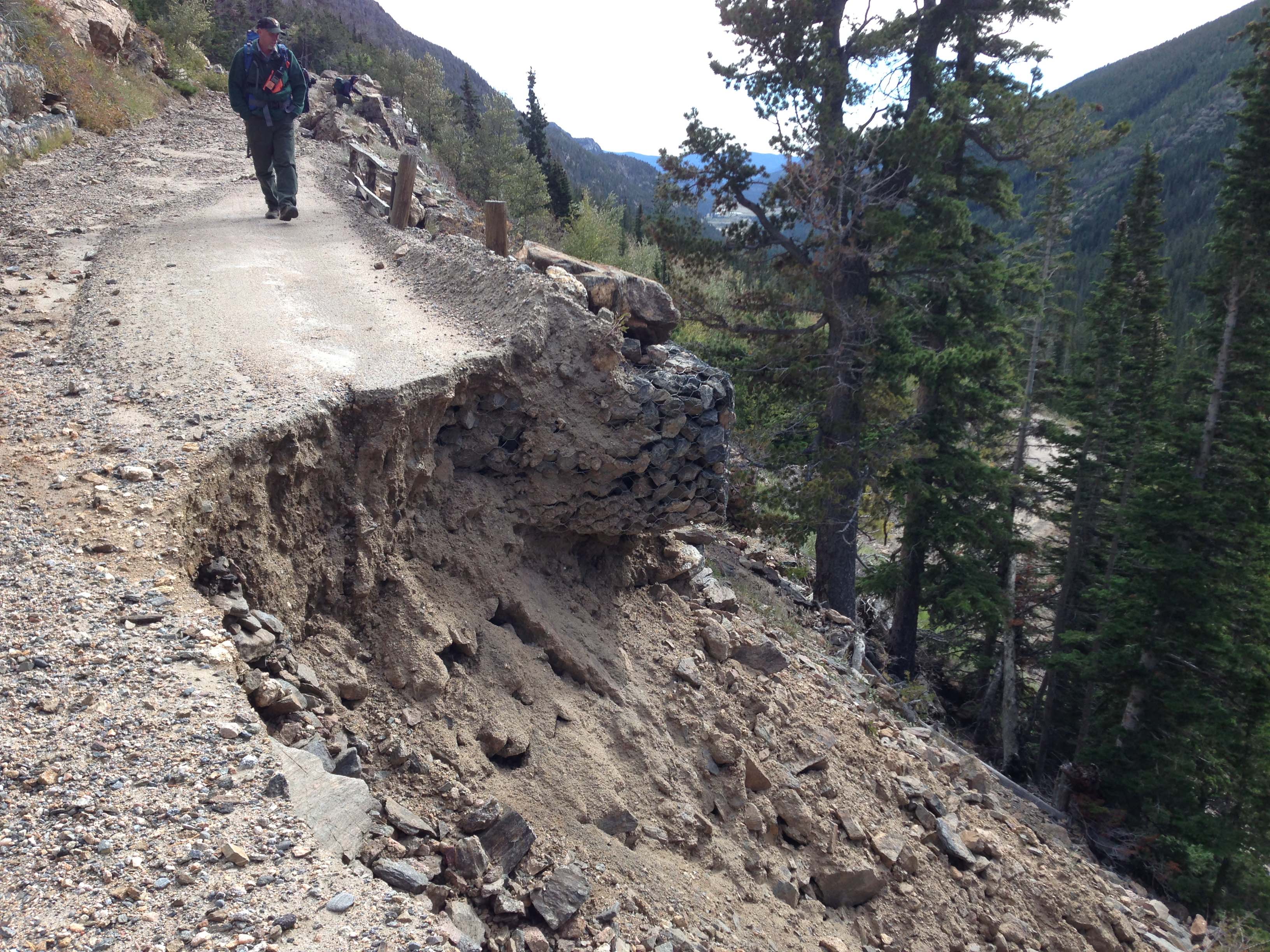 Old Fall River Road Damage From September 2013 Flood