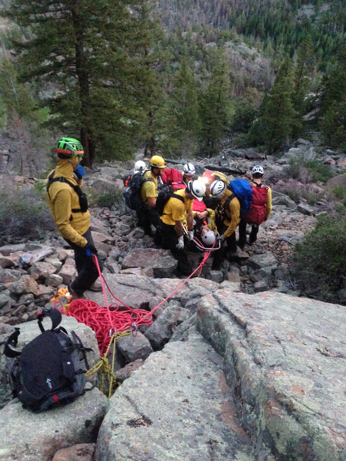 Rescue In Steep Terrain Near Fern Lake Trail