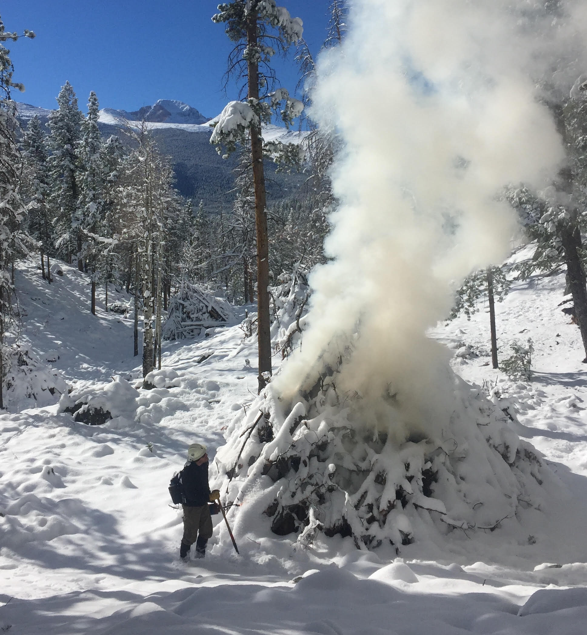 Pile Burning RMNP Courtesy Rocky Mountain National Park Previous pile burning efforts at Rocky Mountain National Park