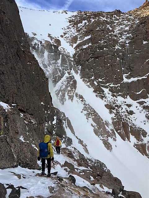 RMNP Search and Rescue Team Members Descending rock ramp system to the top of the Loft Area December 10 2018 Tice Search Courtesy RMNP RMNP Search and Rescue Team Members Descending rock ramp system to the top of the Loft Area December 10 2018 Tice Search