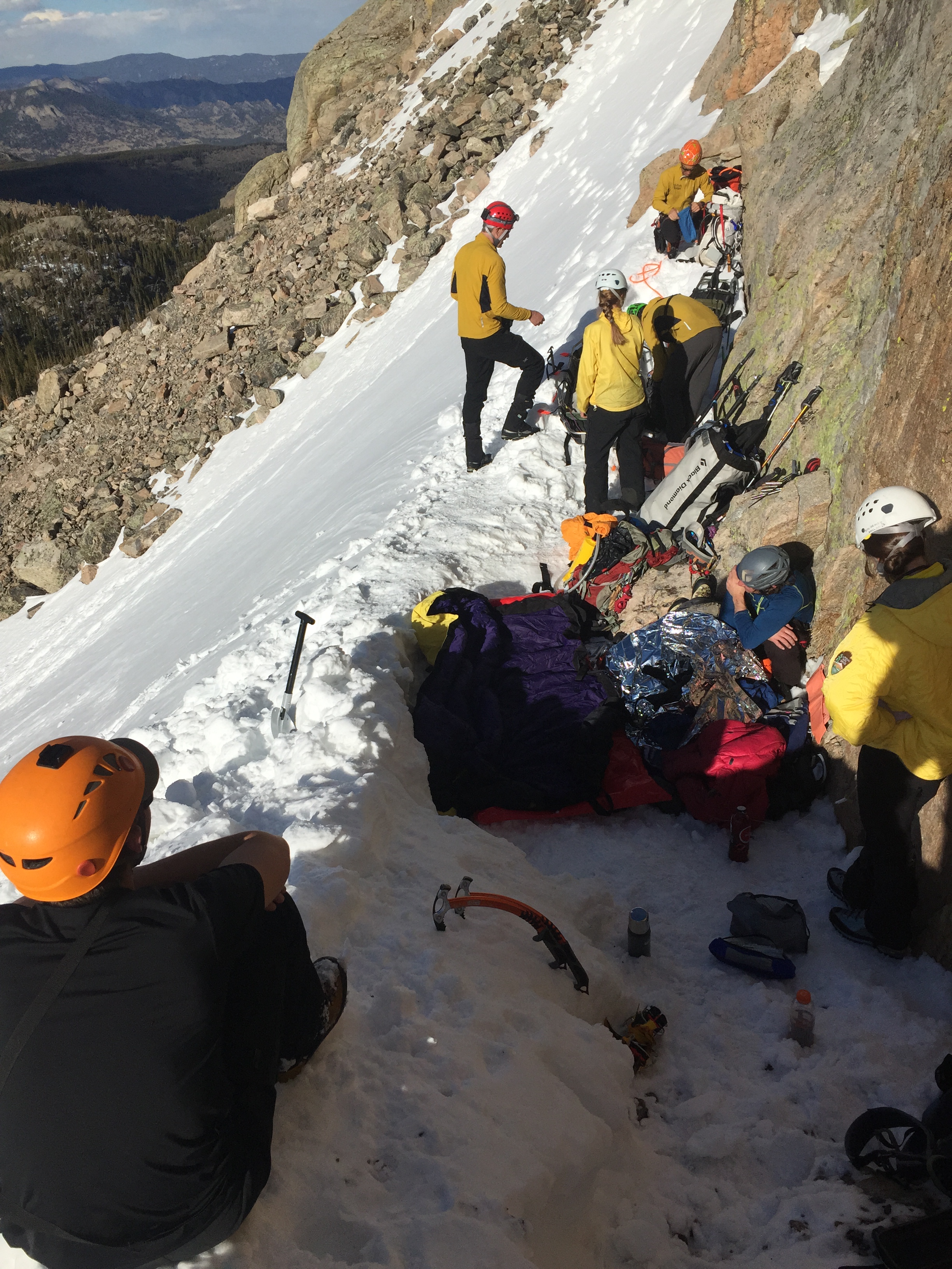 Rescue Incident On Thatchtop Above The Loch in RMNP March 31 - Courtesy Rocky Mountain National Park