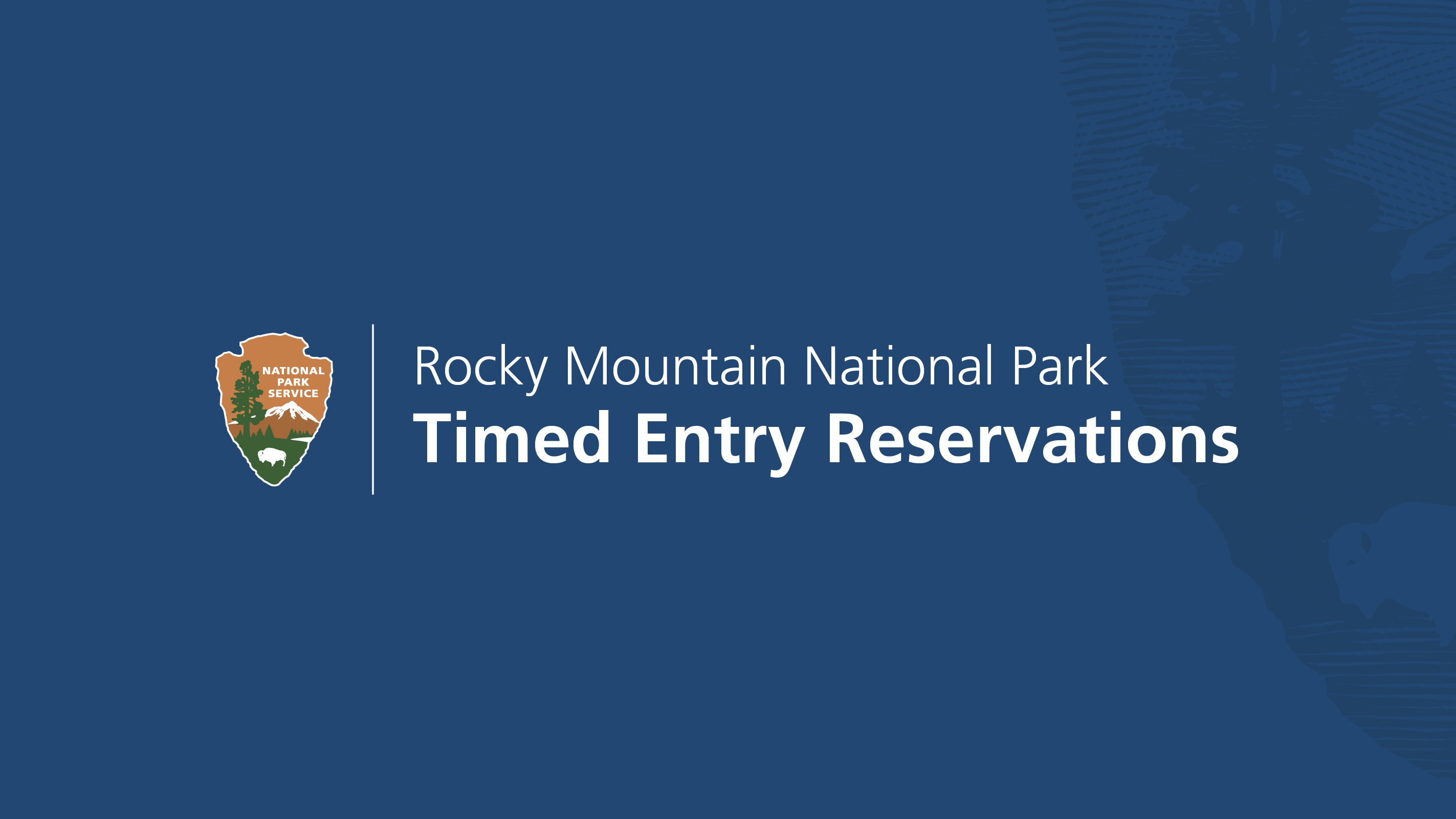 Image with blue background and the text "Timed Entry Permit Reservations"