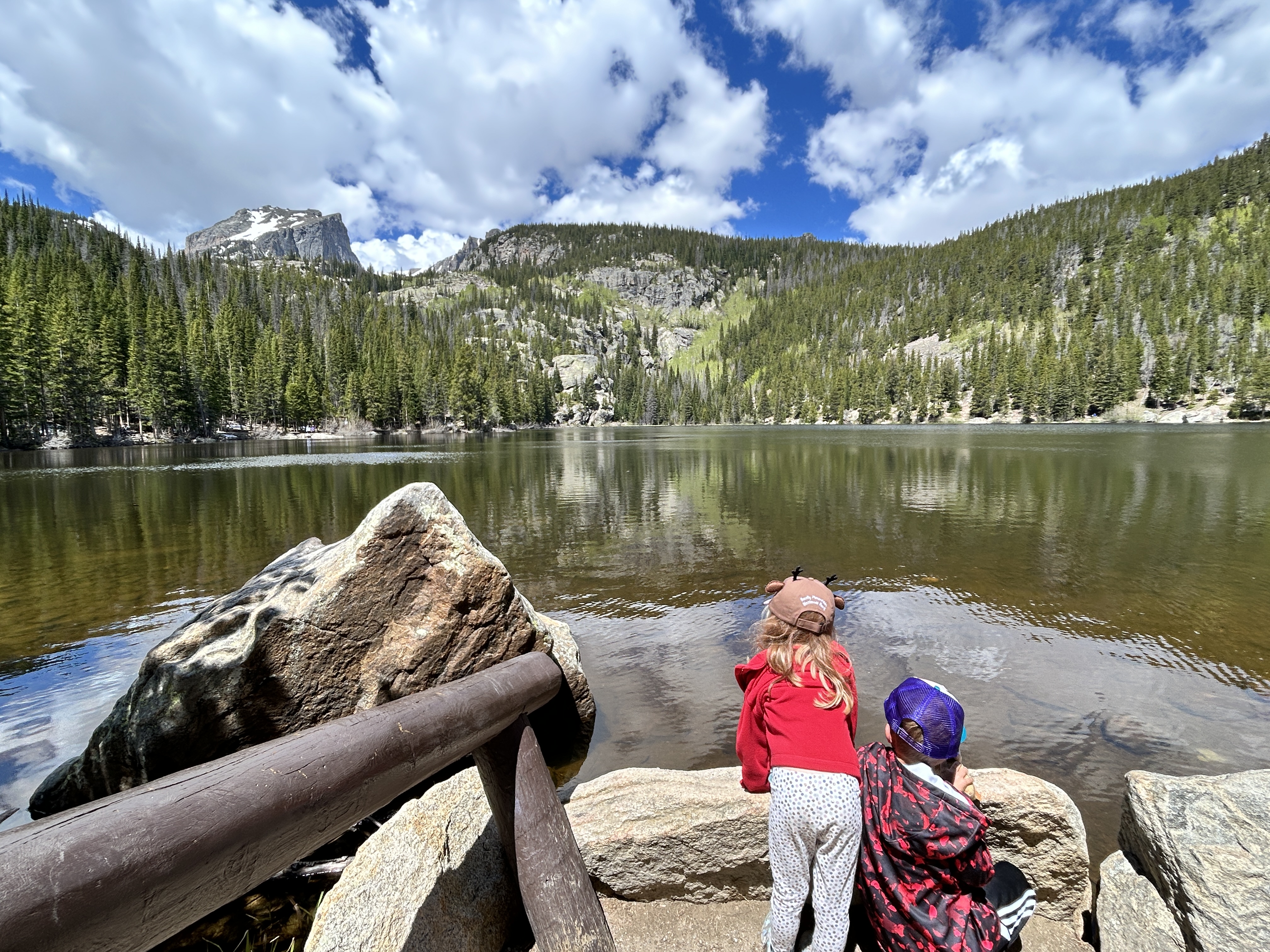 Bear Lake with Jr Rangers looking out