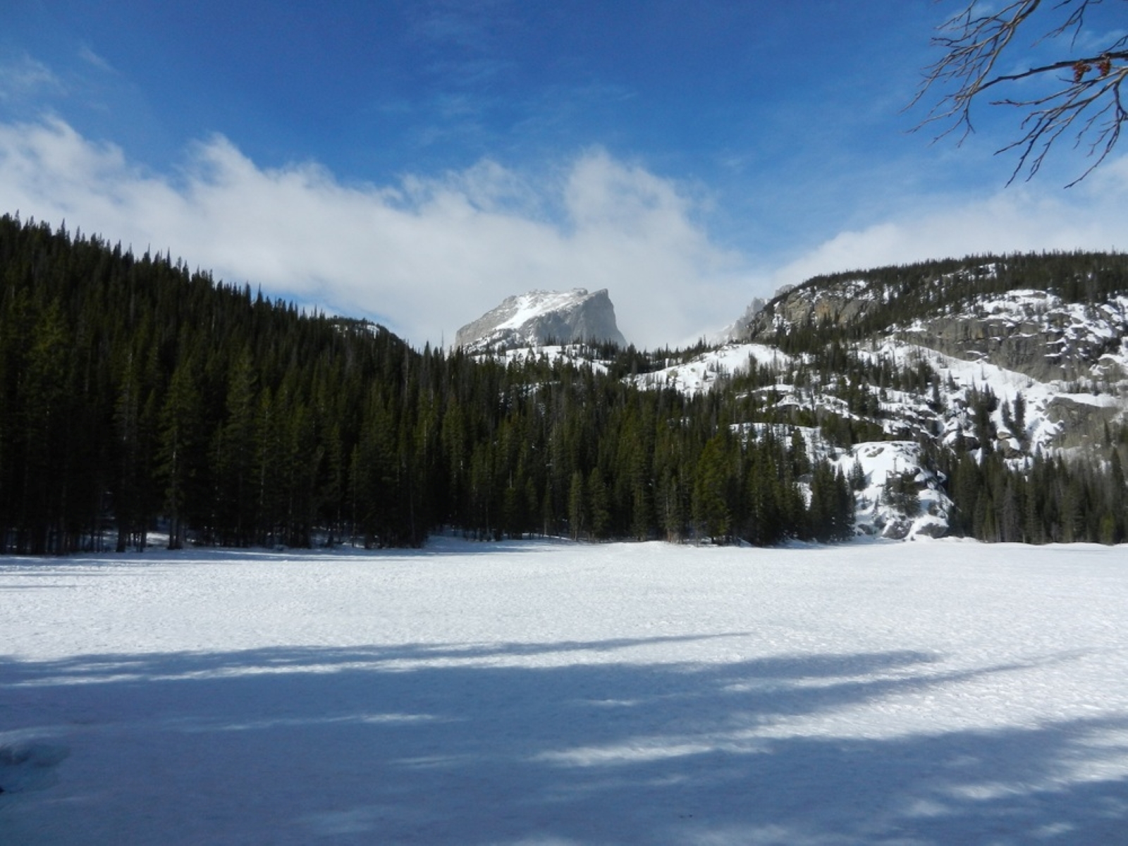 Bear Lake is covered with snow and ice
