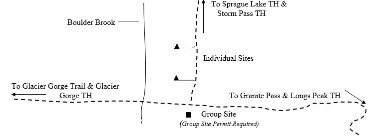 Drawing of Boulder Brook Group Campsite Location