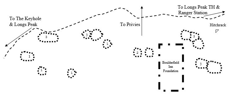 Drawing of Boulderfield Campsite Location