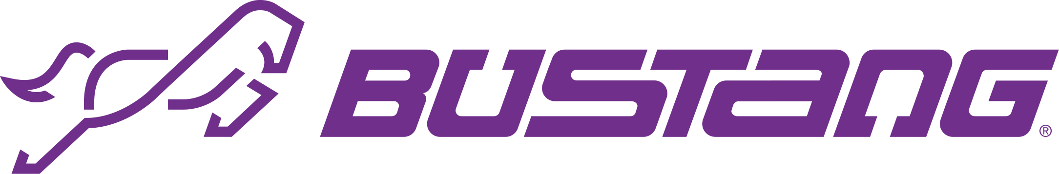 Bustang Logo of a purple horse and the text Bustang