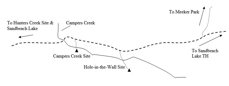 Drawing of Campers Creek Campsite Location