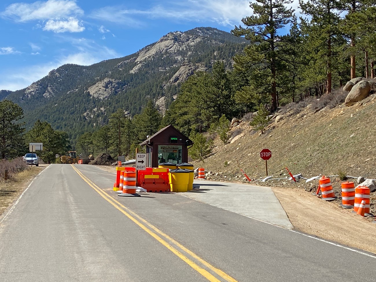 Construction at the Fall River Entrance of RMNP_April 17 2023