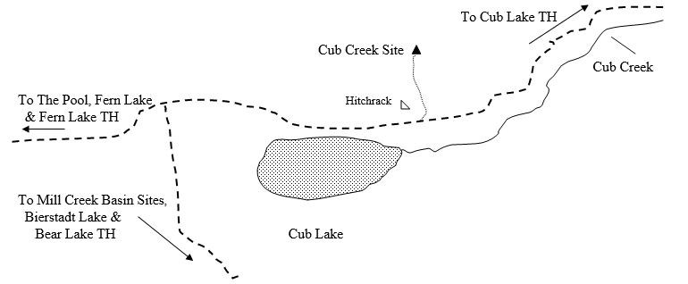 Drawing of Cub Creek Campsite Location