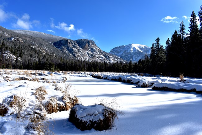 East Inlet Meadow covered in snow