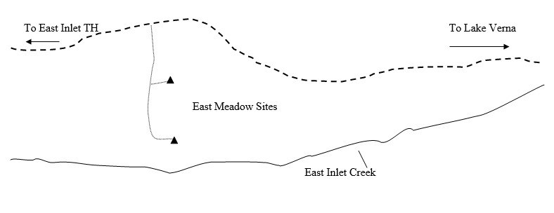 Drawing of East Meadow Campsite Location