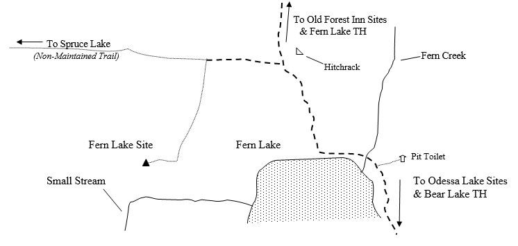 Drawing of Fern Lake Campsite Location