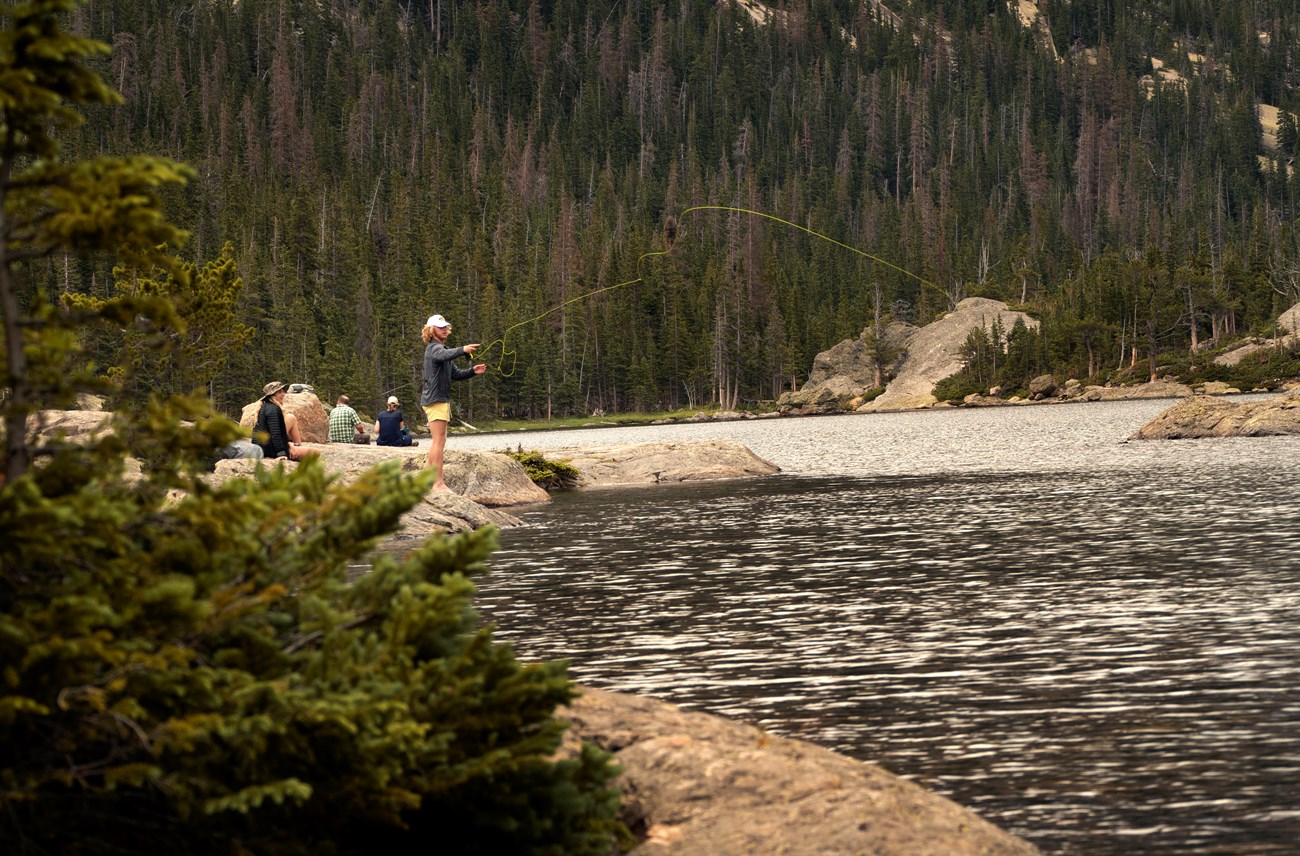 Fishing at Mills Lake