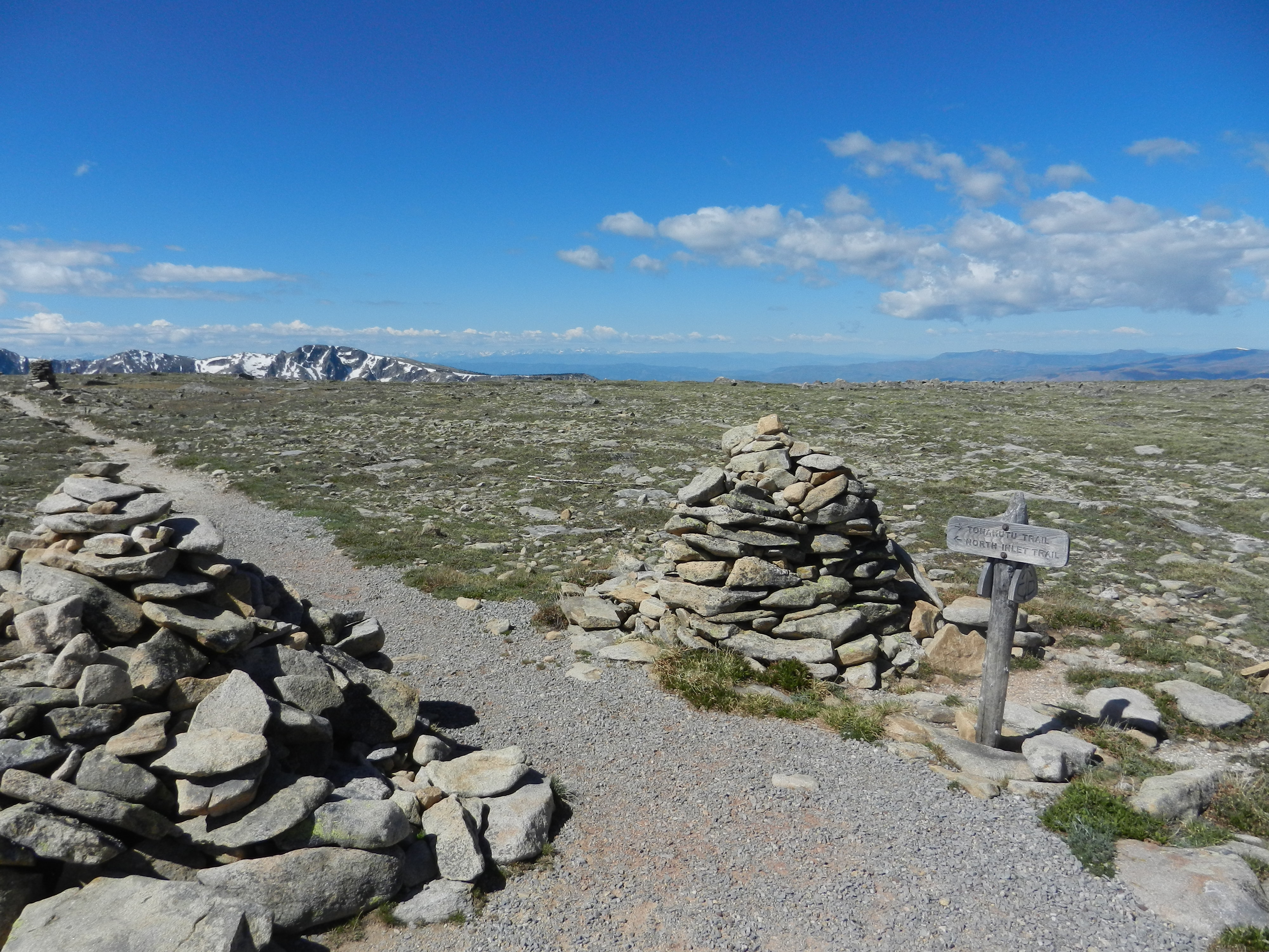 Flattop Mountain and the junction with the Tonahutu Trail on June 15, 2026