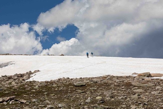 Flattop Trail Near Summit and Hikers