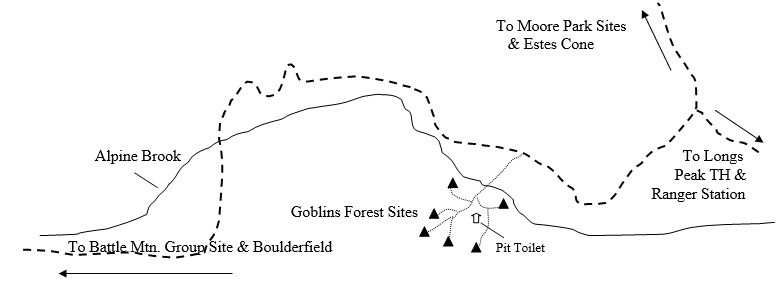 Drawing of Goblins Forest Campsite Location