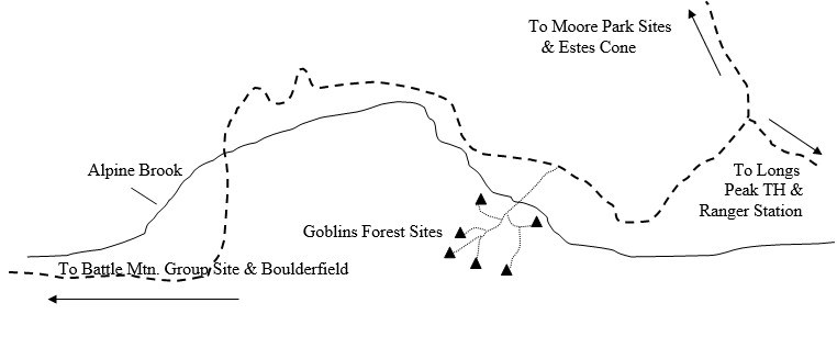 Drawing of Goblins Forest Campsite Location