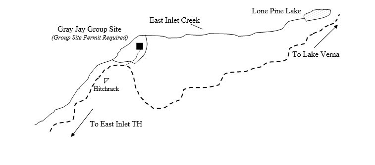 Drawing of Gray Jay Group Campsite Location