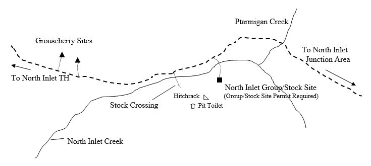 Drawing of Grouseberry Campsite Location