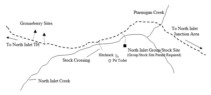 Drawing of North Inlet Group/Stock Campsite Location