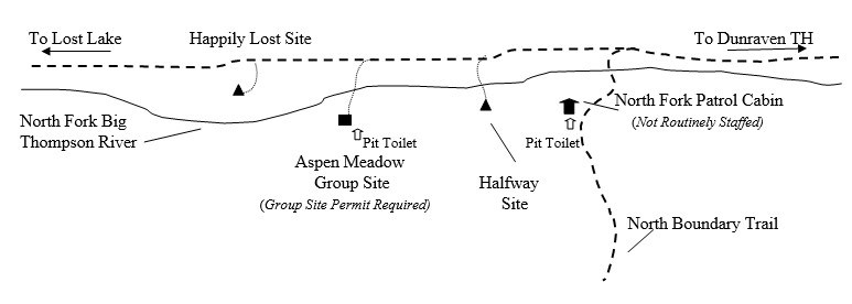 Drawing of Happily Lost Campsite Location