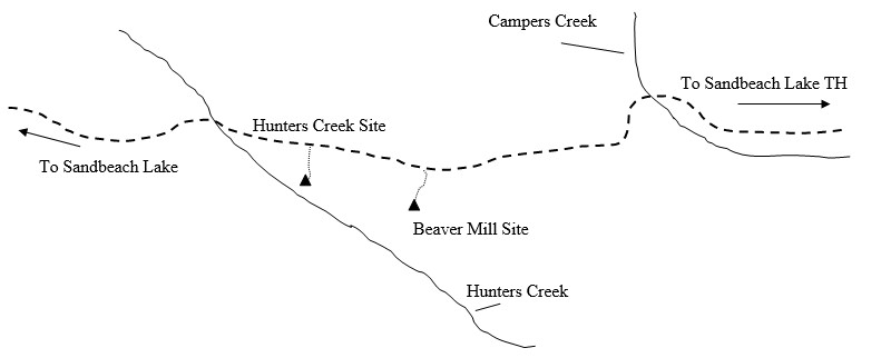 Drawing of Hunters Creek Campsite Location