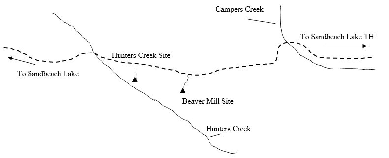 Drawing of Hunters Creek Campsite Location