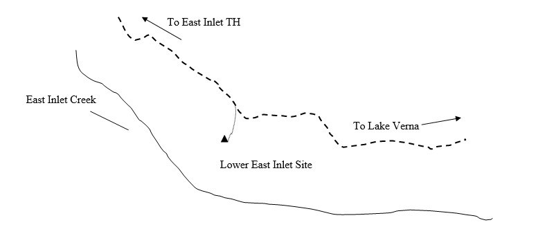 Drawing of Lower East Inlet Campsite Location