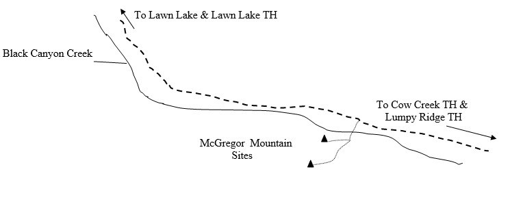 Drawing of McGregor Mountain Campsite Location