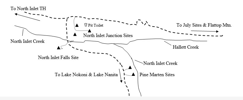 Drawing of North Inlet Junction Campsite Location