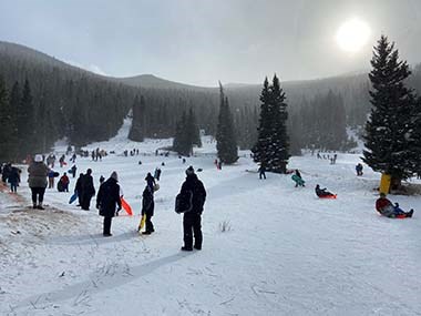 Sledding at Hidden Valley