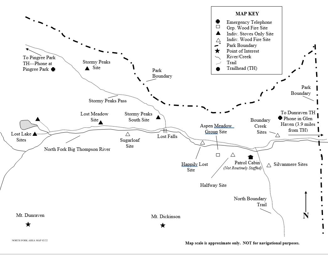 North Fork Area Map - Rocky Mountain National Park (U.S. National Park 