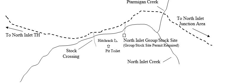 Drawing of North Inlet Group/Stock Campsite Location