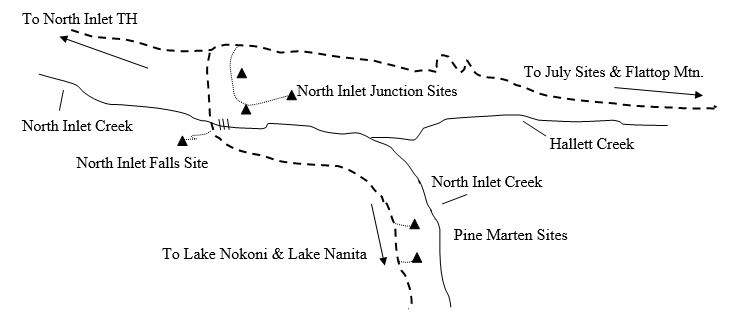 Drawing of North Inlet Junction Campsite Location