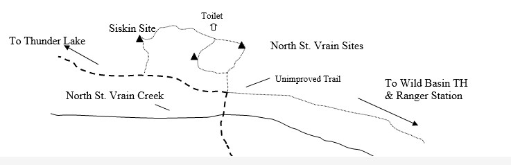 Drawing of Siskin Campsite Location