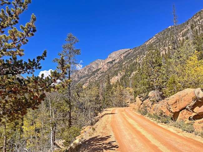 Old Fall River Road in fall