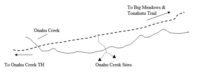 Drawing of Onahu Creek Campsite Location