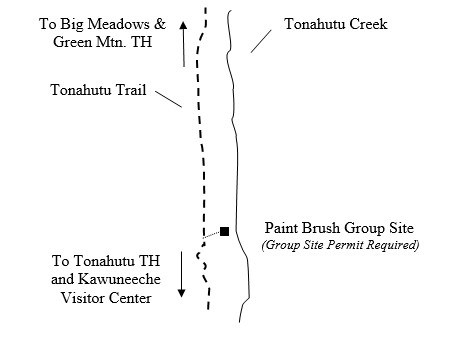 Drawing of Paint Brush Group Campsite Location