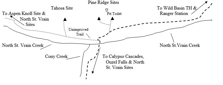 Drawing of Pine Ridge Campsite Location