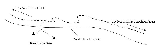 Drawing of Porcupine Campsite Location