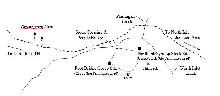 Drawing of North Inlet Group/Stock Campsite Location