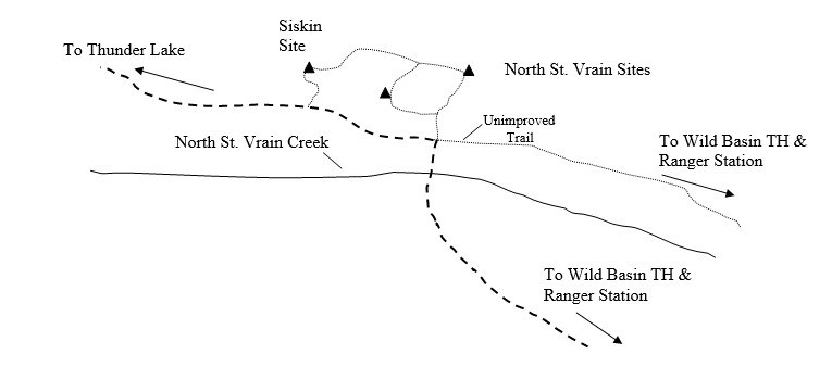 Drawing of Siskin Campsite Location