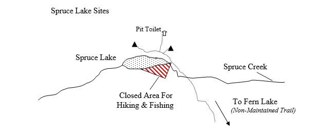 Drawing of Spruce Lake Campsite Location