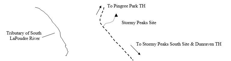 Drawing of Stormy Peaks Campsite Location